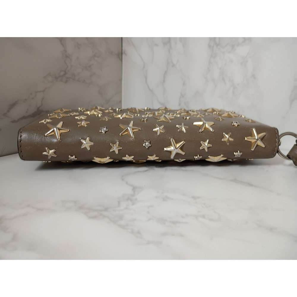JIMMY CHOO Filipa Star-Studded Zip-Around Brown Leather Wallet - EUC - Picture 5 of 9